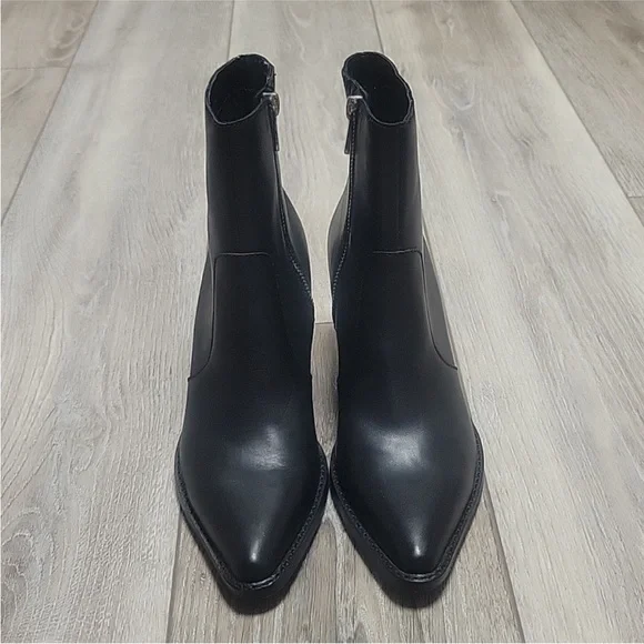 Dolce Vita Size 8 Volli Black Leather Heeled Boots - Picture 9 of 10
